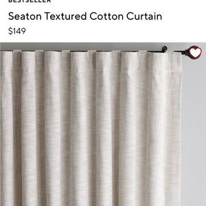 COPY - 50x108 Pottery Barn Seaton cotton curtain (3 available)